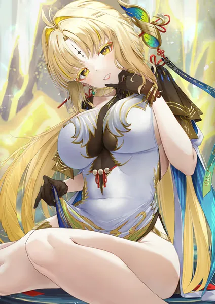 Blonde fantasy anime fictional AI character