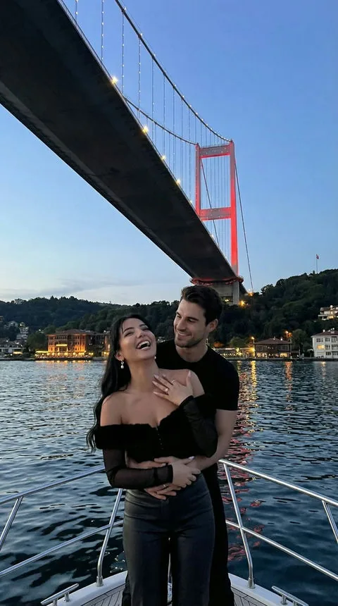 Fictional adult couple in a sunset scene
